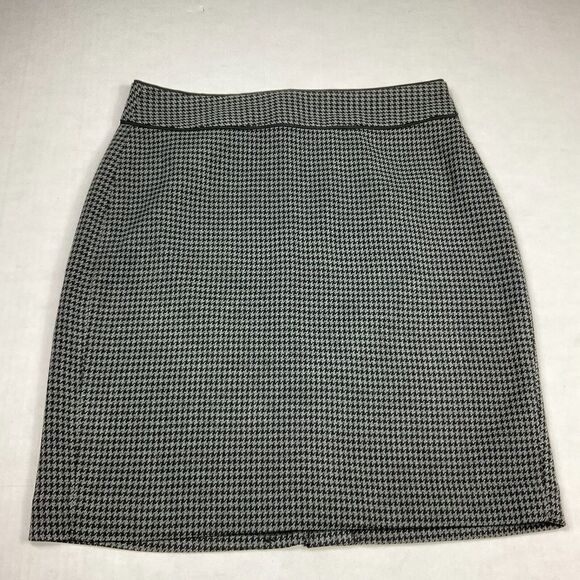 Banana Republic Womens Pencil Skirt Houndstooth Professional Back Zip Up Size 4 - Picture 1 of 11